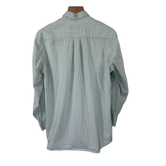 Vineyard Vines Whale Button Down Long Sleeve Shirt Check Blue Green White Mens M - Picture 5 of 9